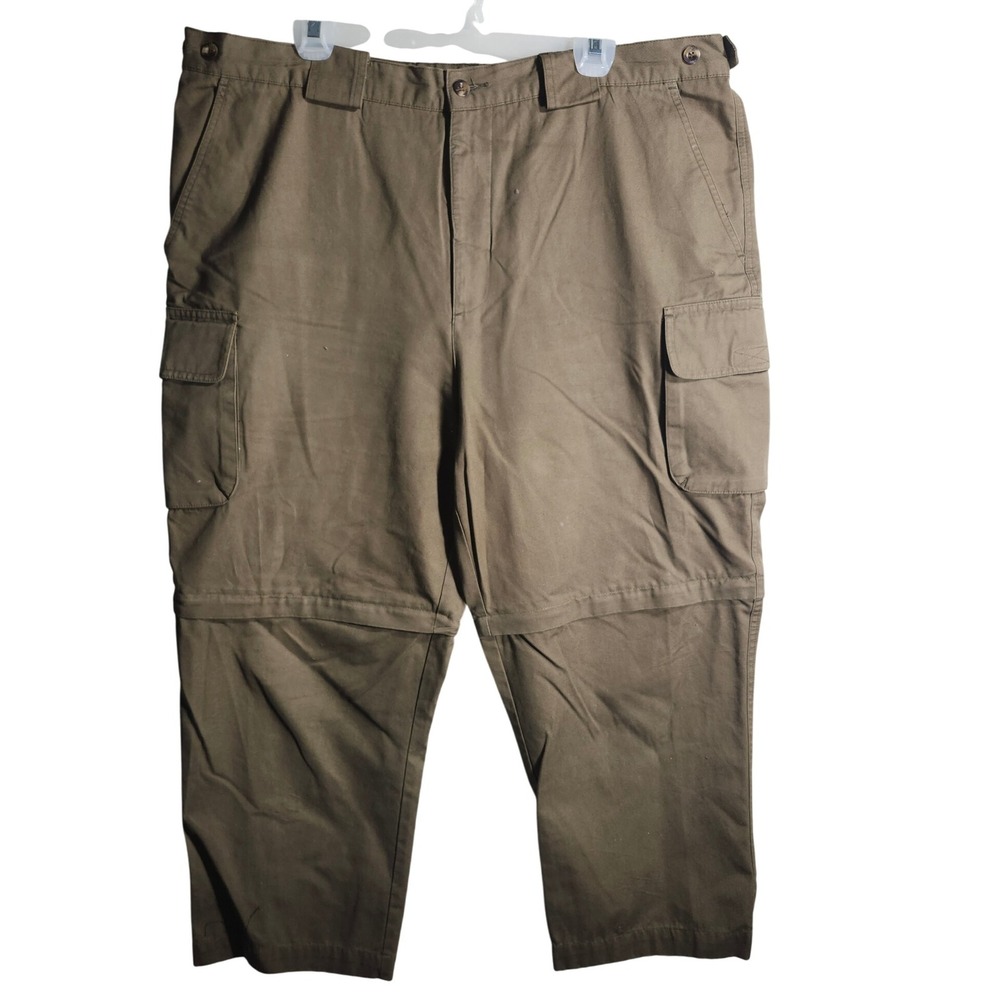 Travelsmith Khaki Zip Off Cargo Pants Convertible Zip to Shorts Mens 40W 25 crop